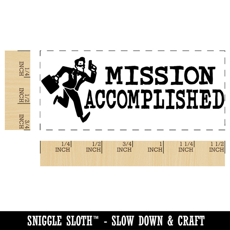 Mission Accomplished Spy Teacher Student School Self-Inking Portable Pocket Stamp 1-1/2" Ink Stamper