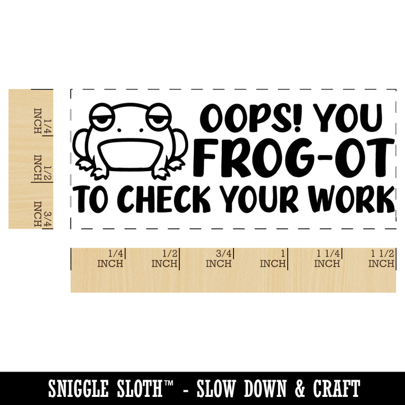 Oops! You Frog-ot Forgot to Check Your Work Teacher Student School Self-Inking Portable Pocket Stamp 1-1/2" Ink Stamper