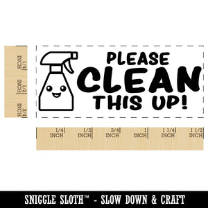 Please Clean This Up Teacher Student School Self-Inking Portable Pocket Stamp 1-1/2" Ink Stamper