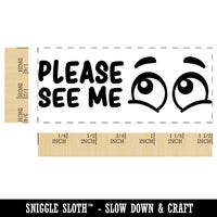 Please See Me Eyes Teacher Student School Self-Inking Portable Pocket Stamp 1-1/2" Ink Stamper