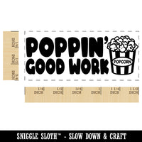 Poppin' Good Work Popcorn Teacher Student School Self-Inking Portable Pocket Stamp 1-1/2" Ink Stamper