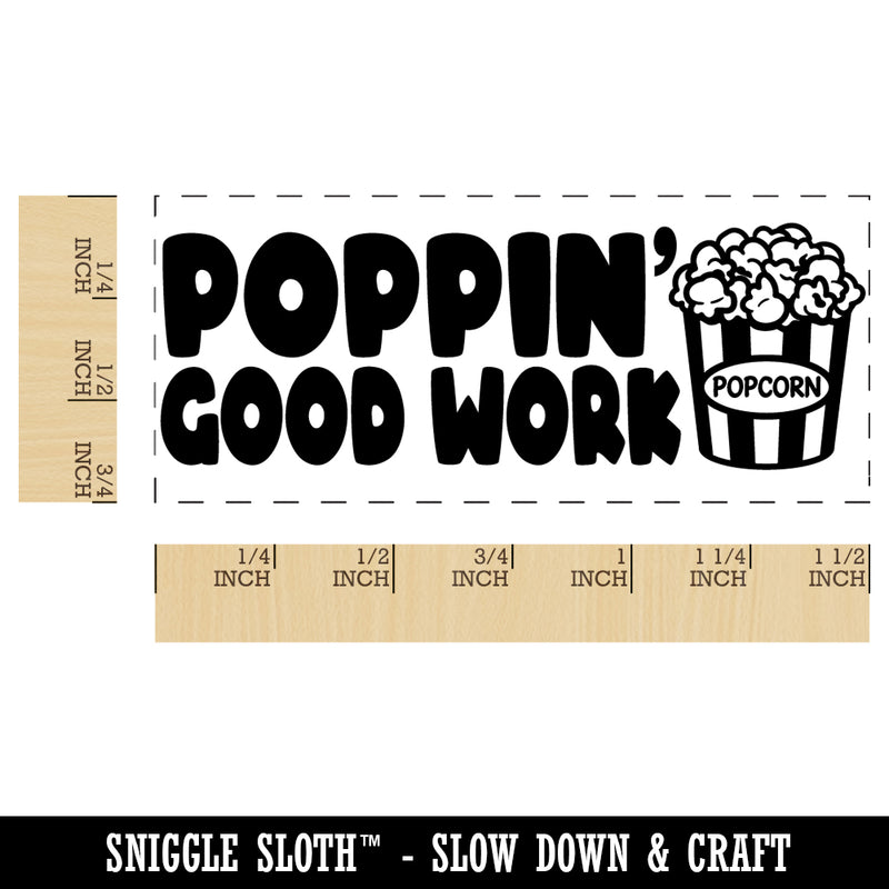 Poppin' Good Work Popcorn Teacher Student School Self-Inking Portable Pocket Stamp 1-1/2" Ink Stamper