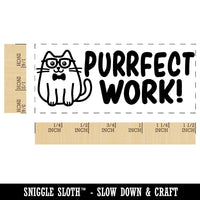 Purrfect Work Teacher Student School Self-Inking Portable Pocket Stamp 1-1/2" Ink Stamper