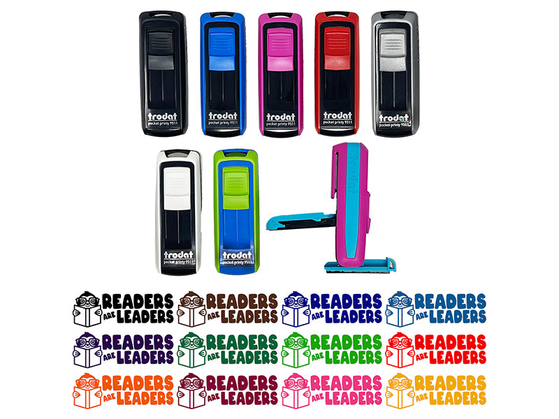 Readers are Leaders Sloth Teacher Student School Self-Inking Portable Pocket Stamp 1-1/2" Ink Stamper