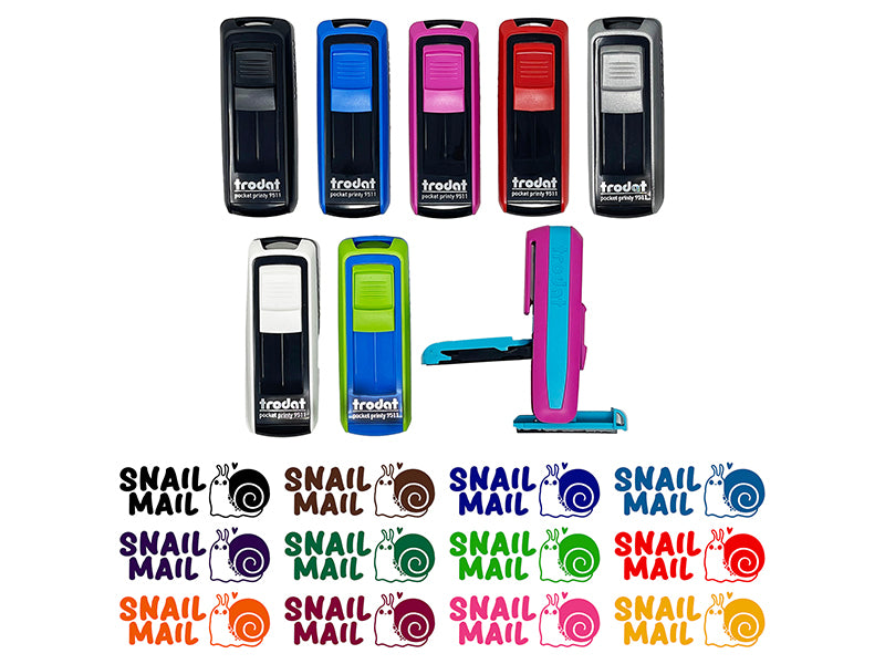 Snail Mail Teacher Student School Self-Inking Portable Pocket Stamp 1-1/2" Ink Stamper