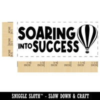 Soaring Into Success Hot Air Balloon School Self-Inking Portable Pocket Stamp 1-1/2" Ink Stamper