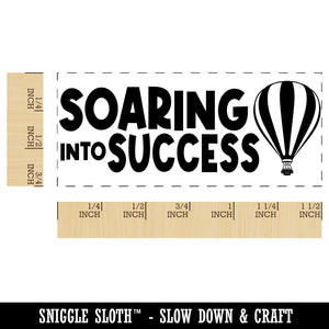 Soaring Into Success Hot Air Balloon School Self-Inking Portable Pocket Stamp 1-1/2" Ink Stamper