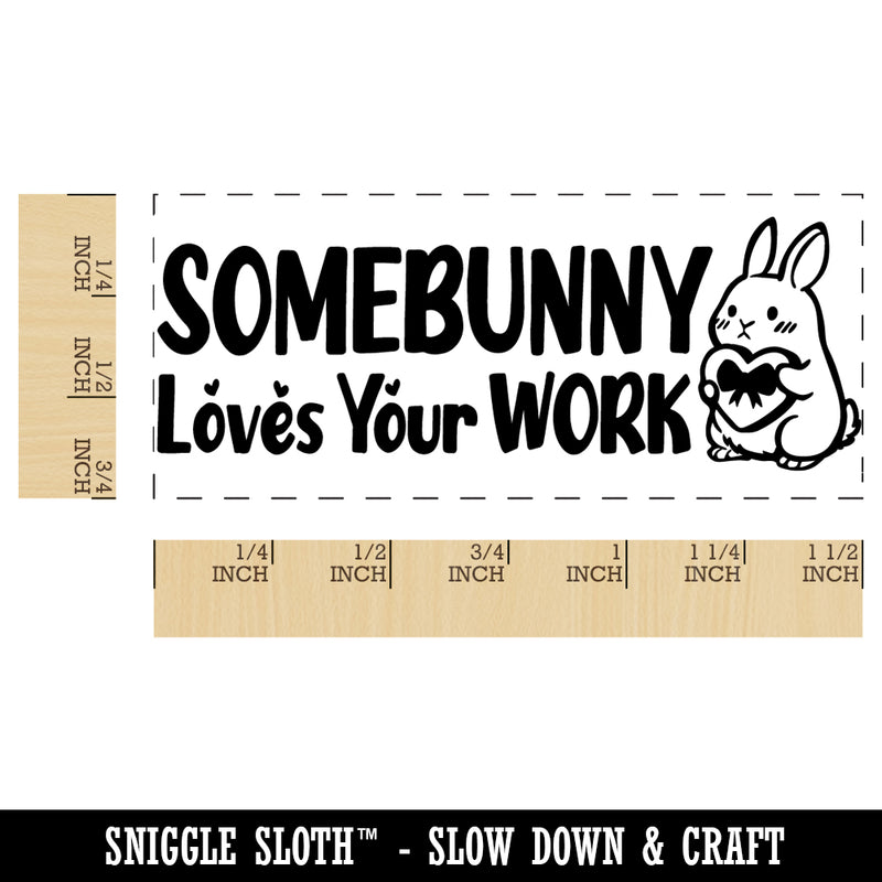 Somebunny Somebody Loves Your Work Bunny Teacher Student School Self-Inking Portable Pocket Stamp 1-1/2" Ink Stamper