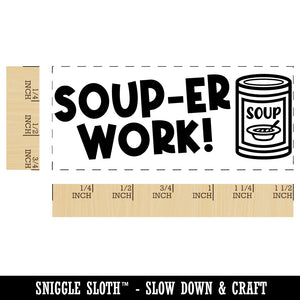 Soup-er Super Work Teacher Student School Self-Inking Portable Pocket Stamp 1-1/2" Ink Stamper