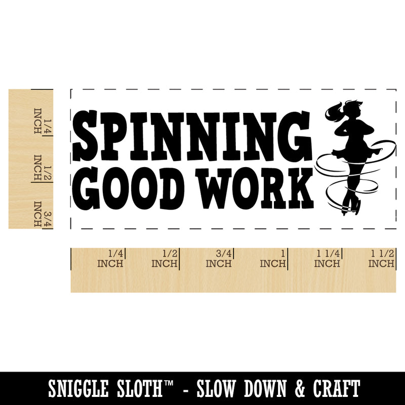 Spinning Good Work Ice Skating Teacher Student School Self-Inking Portable Pocket Stamp 1-1/2" Ink Stamper