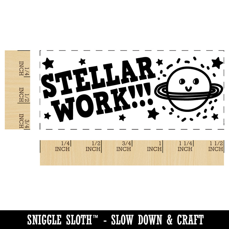 Stellar Work Planet Stars Teacher Student School Self-Inking Portable Pocket Stamp 1-1/2" Ink Stamper