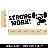 Strong Work Ant Lifting Weights Teacher Student School Self-Inking Portable Pocket Stamp 1-1/2" Ink Stamper