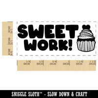 Sweet Work Cupcake Teacher Student School Self-Inking Portable Pocket Stamp 1-1/2" Ink Stamper