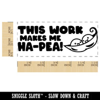 This Work Makes Me Ha-Pea Happy Teacher Student School Self-Inking Portable Pocket Stamp 1-1/2" Ink Stamper