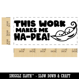 This Work Makes Me Ha-Pea Happy Teacher Student School Self-Inking Portable Pocket Stamp 1-1/2" Ink Stamper