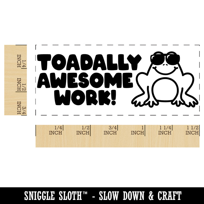 Toadally Totally Awesome Work Teacher Student School Self-Inking Portable Pocket Stamp 1-1/2" Ink Stamper