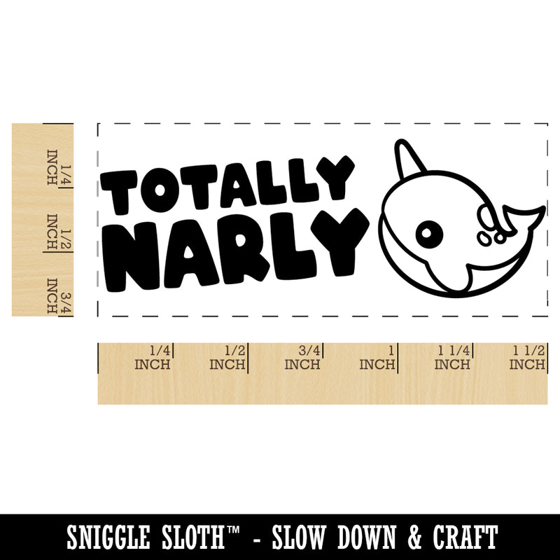 Totally Narly Narwhal Gnarly Good Awesome Teacher Student School Self-Inking Portable Pocket Stamp 1-1/2" Ink Stamper