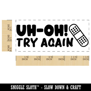 Uh-Oh Try Again Teacher Student School Self-Inking Portable Pocket Stamp 1-1/2" Ink Stamper