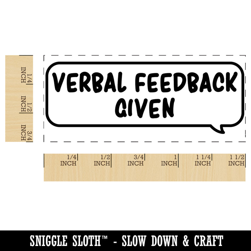 Verbal Feedback Given Speech Bubble Teacher Student School Self-Inking Portable Pocket Stamp 1-1/2" Ink Stamper