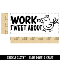 Work to Tweet About Bird Teacher Student School Self-Inking Portable Pocket Stamp 1-1/2" Ink Stamper