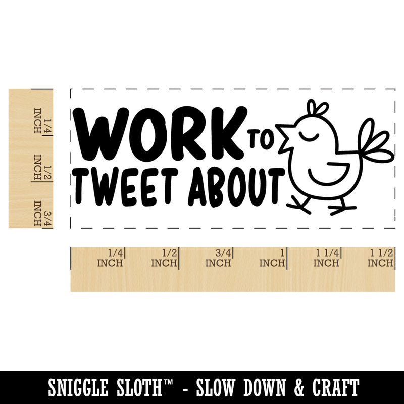 Work to Tweet About Bird Teacher Student School Self-Inking Portable Pocket Stamp 1-1/2" Ink Stamper