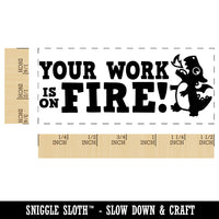 Your Work is On Fire Dragon Teacher Student School Self-Inking Portable Pocket Stamp 1-1/2" Ink Stamper