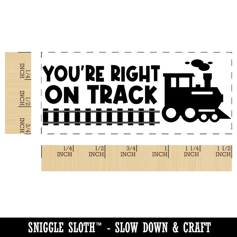 You're Right on Track Train Teacher Student School Self-Inking Portable Pocket Stamp 1-1/2" Ink Stamper