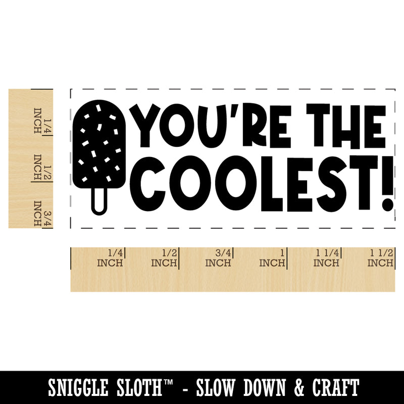 You're the Coolest Ice Cream Bar Popsicle Teacher Student School Self-Inking Portable Pocket Stamp 1-1/2" Ink Stamper