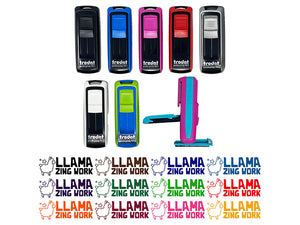 Llama-zing Amazing Work Teacher Student School Self-Inking Portable Pocket Stamp 1-1/2" Ink Stamper