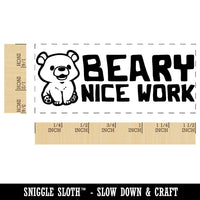 Beary Very Nice Work Teacher Student School Self-Inking Portable Pocket Stamp 1-1/2" Ink Stamper