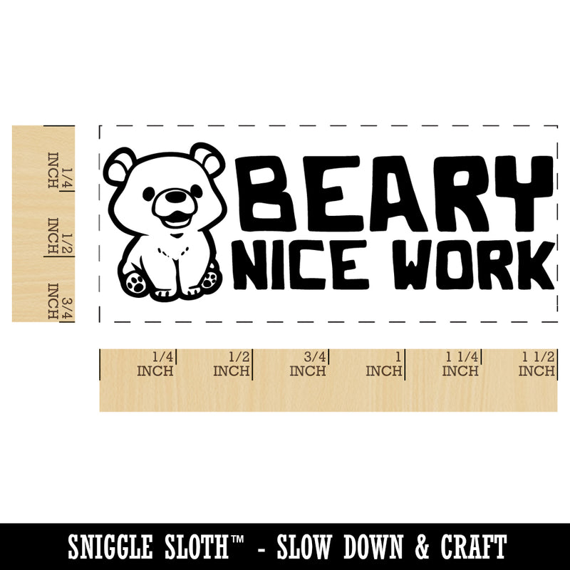 Beary Very Nice Work Teacher Student School Self-Inking Portable Pocket Stamp 1-1/2" Ink Stamper