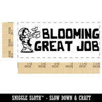 Blooming Great Job Gardener Plant Teacher Student School Self-Inking Portable Pocket Stamp 1-1/2" Ink Stamper