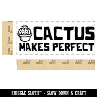 Cactus Practice Makes Perfect Teacher Student School Self-Inking Portable Pocket Stamp 1-1/2" Ink Stamper