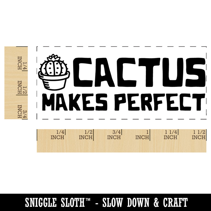 Cactus Practice Makes Perfect Teacher Student School Self-Inking Portable Pocket Stamp 1-1/2" Ink Stamper