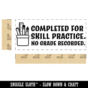 Completed for Skill Practice No Grade Recorded Teacher Student Self-Inking Portable Pocket Stamp 1-1/2" Ink Stamper