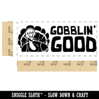 Gobblin' Good Thanksgiving Turkey Teacher Student School Self-Inking Portable Pocket Stamp 1-1/2" Ink Stamper