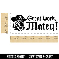 Great Work Matey Pirate Parrot Teacher Student School Self-Inking Portable Pocket Stamp 1-1/2" Ink Stamper