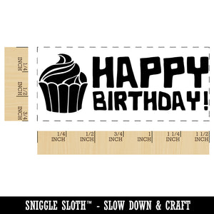 Happy Birthday Cupcake Teacher Student School Self-Inking Portable Pocket Stamp 1-1/2" Ink Stamper