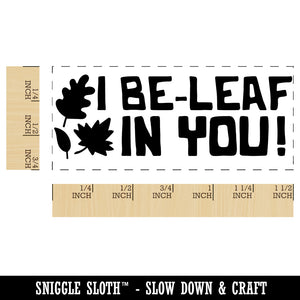 I Be-Leaf Believe in You Teacher Student School Self-Inking Portable Pocket Stamp 1-1/2" Ink Stamper