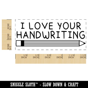 I Love Your Handwriting Pencil Teacher Student School Self-Inking Portable Pocket Stamp 1-1/2" Ink Stamper