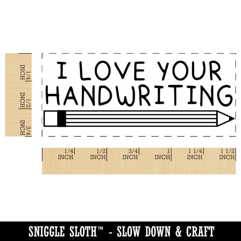 I Love Your Handwriting Pencil Teacher Student School Self-Inking Portable Pocket Stamp 1-1/2" Ink Stamper