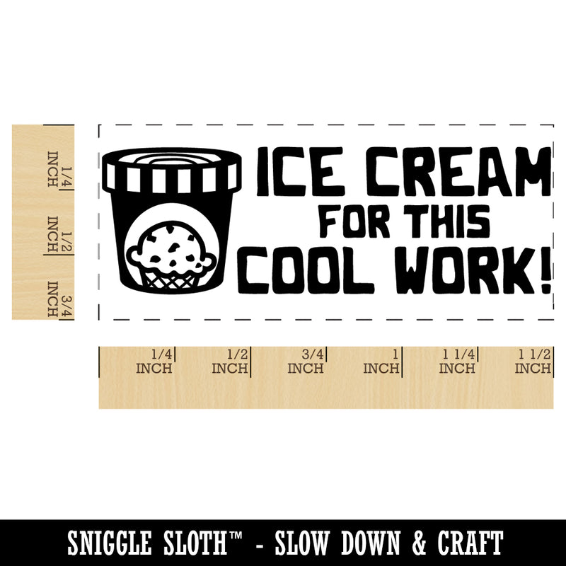 I Scream for this Cool Work Ice Cream Teacher Student School Self-Inking Portable Pocket Stamp 1-1/2" Ink Stamper