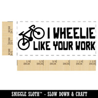 I Wheelie Really Like Your Work Bicycle Teacher Student School Self-Inking Portable Pocket Stamp 1-1/2" Ink Stamper