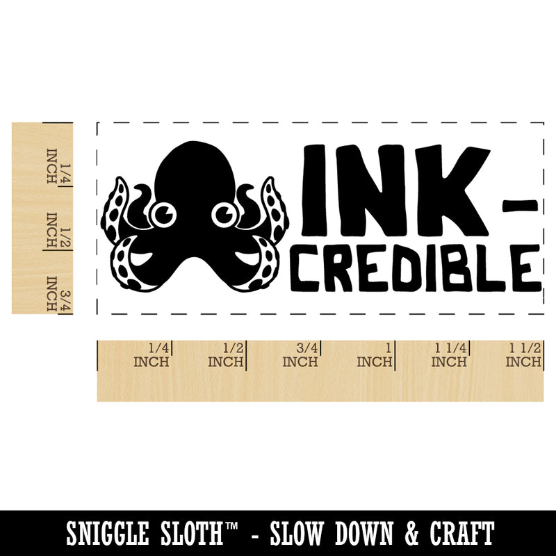 Ink-credible Incredible Octopus Teacher Student School Self-Inking Portable Pocket Stamp 1-1/2" Ink Stamper