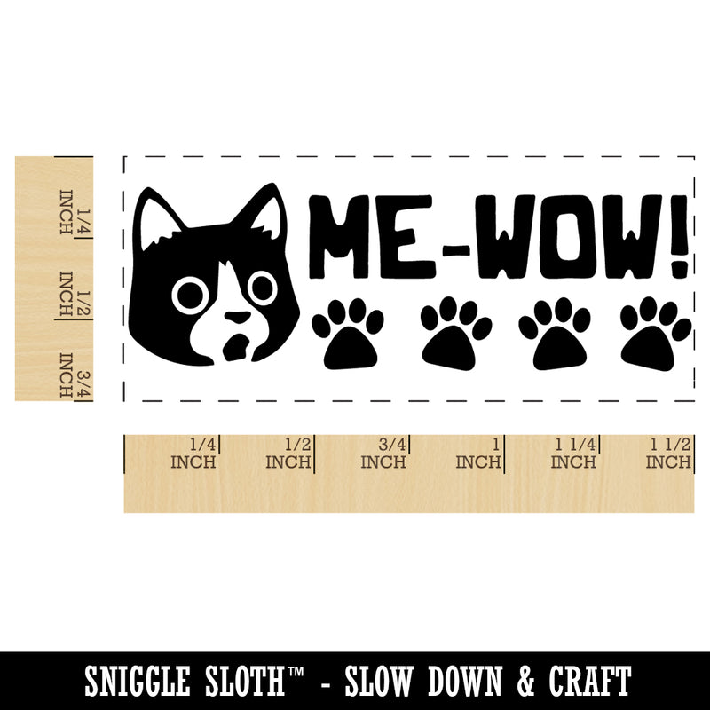 Me-wow Meow Cat Teacher Student School Self-Inking Portable Pocket Stamp 1-1/2" Ink Stamper