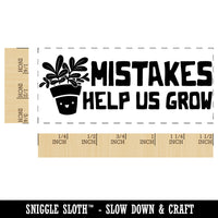 Mistakes Help Us Grow Potted Plants Teacher Student School Self-Inking Portable Pocket Stamp 1-1/2" Ink Stamper