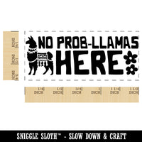 No Prob-llamas Problems Here Teacher Student School Self-Inking Portable Pocket Stamp 1-1/2" Ink Stamper