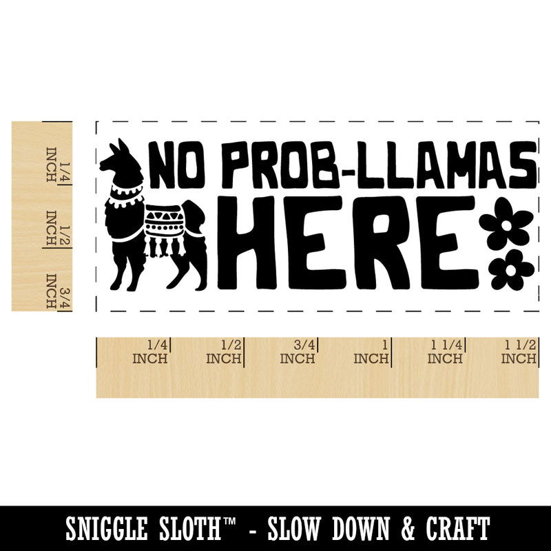 No Prob-llamas Problems Here Teacher Student School Self-Inking Portable Pocket Stamp 1-1/2" Ink Stamper