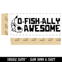 O-fish-ally Officially Awesome Koi Teacher Student School Self-Inking Portable Pocket Stamp 1-1/2" Ink Stamper