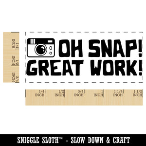 Oh Snap Great Work Camera Teacher Student School Self-Inking Portable Pocket Stamp 1-1/2" Ink Stamper